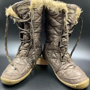 Columbia Brown Winter Rain Boots with Fur Lining